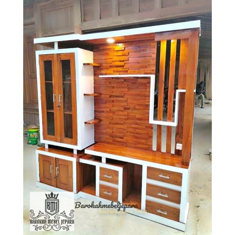 bufet partisi jati 2 x 2 meter