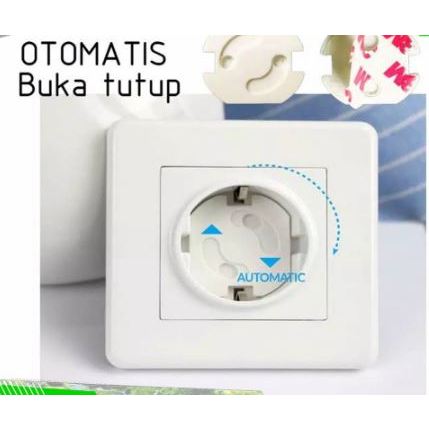 ( CLS ) Pengaman Stop Kontak Otomatis Buka Tutup Penutup colokan Cover stop kontak Listrik