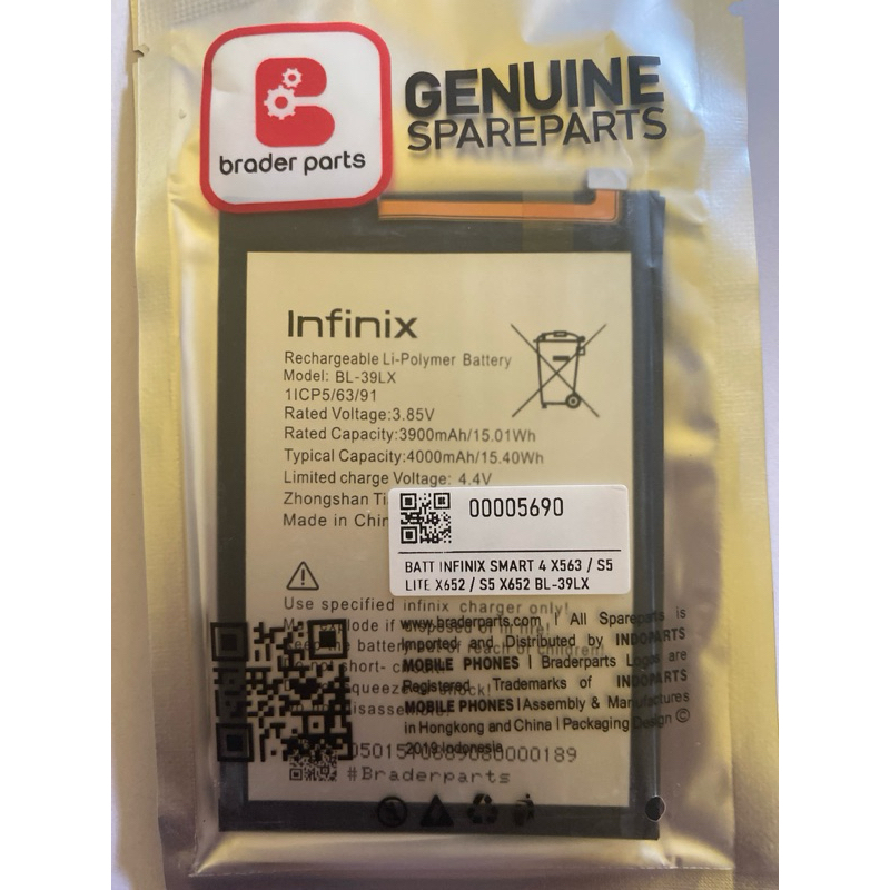 Baterai batre BL-39LX/BL39LX Infinix smart 4 Original