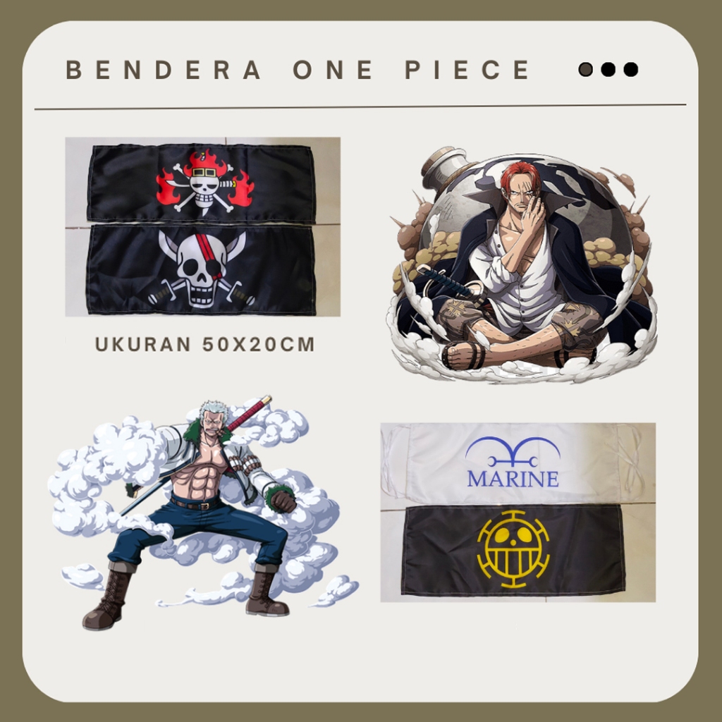 Bendera Mini Flag ONE PIECE MUGIWARA PIRATE  Bendera Kecil Logo Luffy