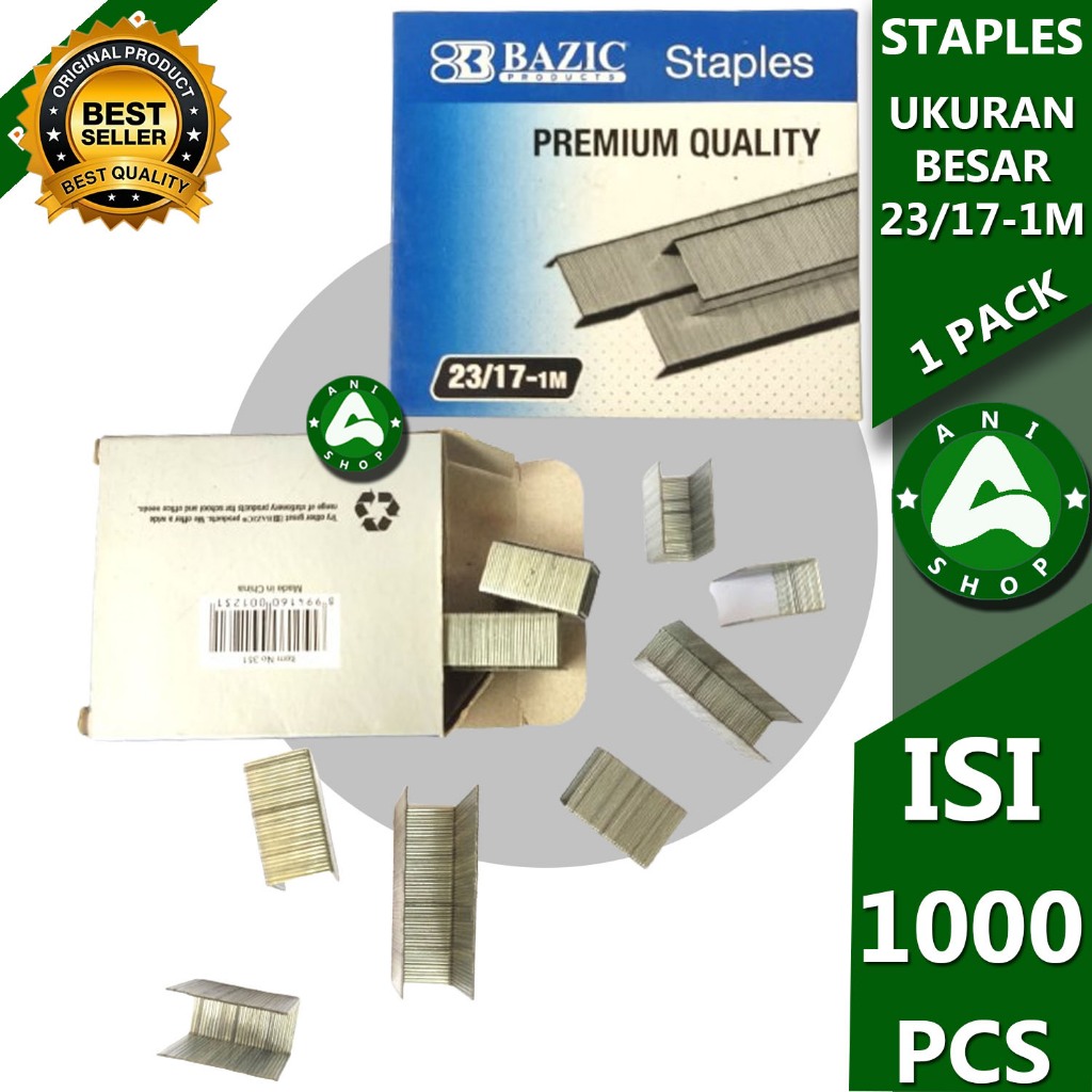 

STAPLES UKURAN BESAR 23/17-1M 1000 STAPLES 1 PAK ANI SHOPP