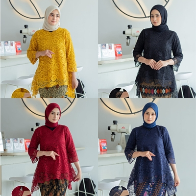 Atasan Kebaya Jumbo Bahan Brukat / Baju Kebaya Brukat big size M L XL XXL 3XL 4XL 5XL LD 130 / Kebay