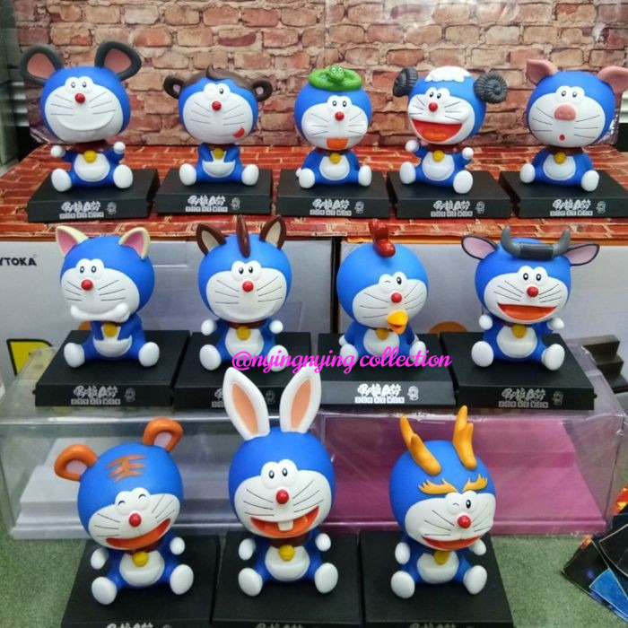 Pajangan Dashboard Mobil Kepala Goyang Doraemon Shio Zodiac