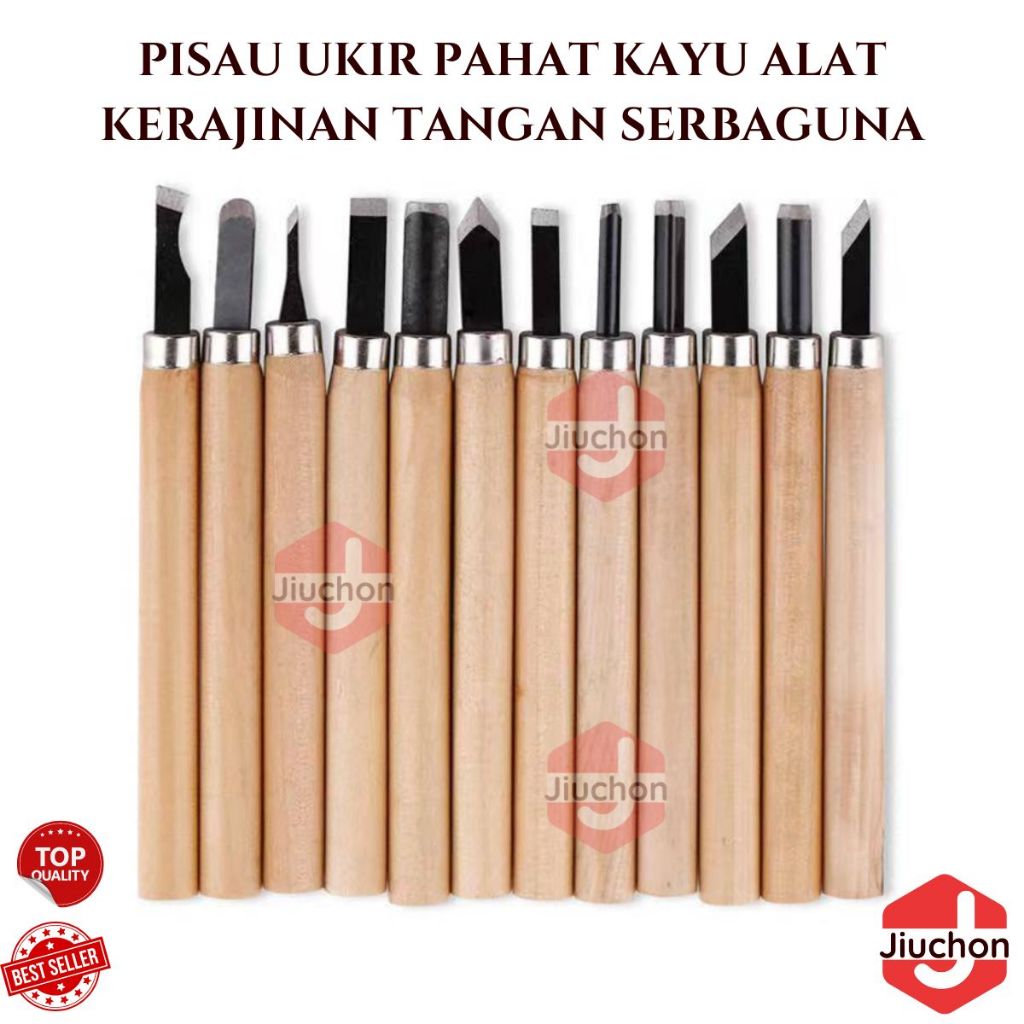 

JIUCHON Pisau Ukir Pahat Kayu Set Alat Kerajinan Tangan Wood Carving Tool Art Knife