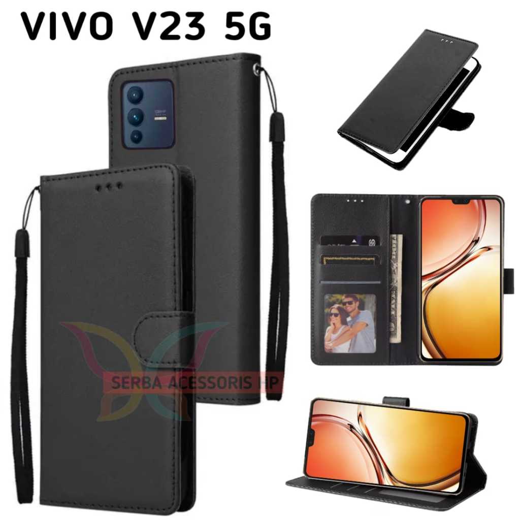 Case dompet VIVO V23 5G flip dompet mewah sampul slot kartu