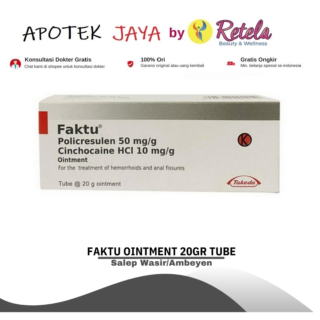 FAKTU OINTMENT 20GR TUBE / Salep untuk Wasir dan Ambeien