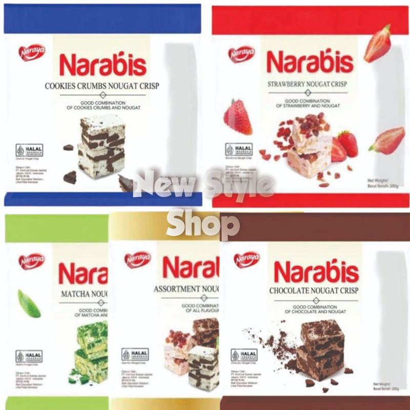 

[ HALAL ] Naraya Narabis Nougat Crispy 5 Varian Rasa / Snowflake Nougat Crispy 200g/90g