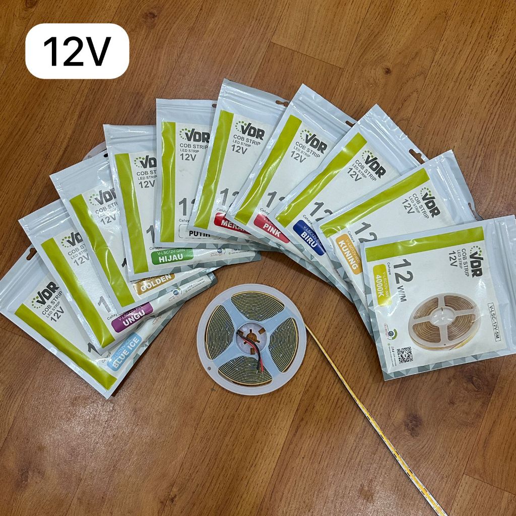 Lampu led strip COB 12v 5 meter/cob strip light ip33/led strip cob dc12v