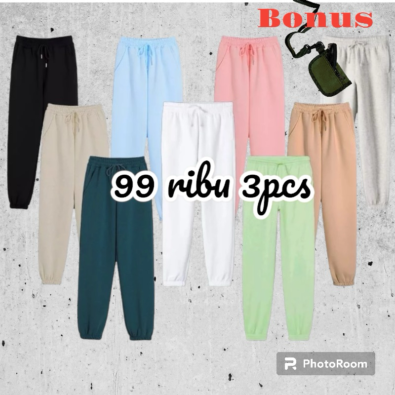 CELANA JOGGER SWEATPANTS 3PCS | JOGGER PRIA WANITA | CELANA JOGGER UNISEX | SWEATPANTS JOGGER | CELA