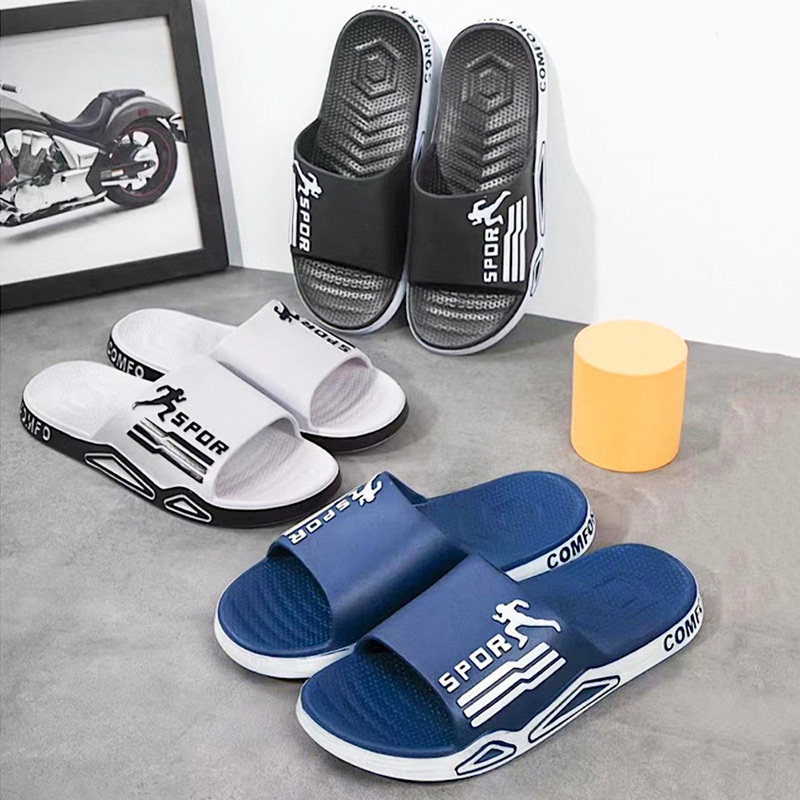 Sandal Selop Karet Sport Cowok Pria Run Lari Murah Lentur Nyaman Impor MGR Mokaya (1298) / 40-44