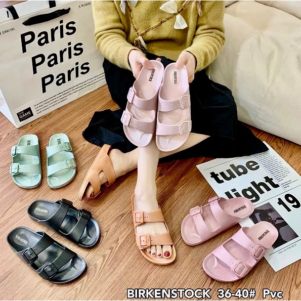 Sandal Selop Karet Wanita Korea Briken Tali Ban 2 Simple Elegan Casual Impor MGR Mokaya Balance (912