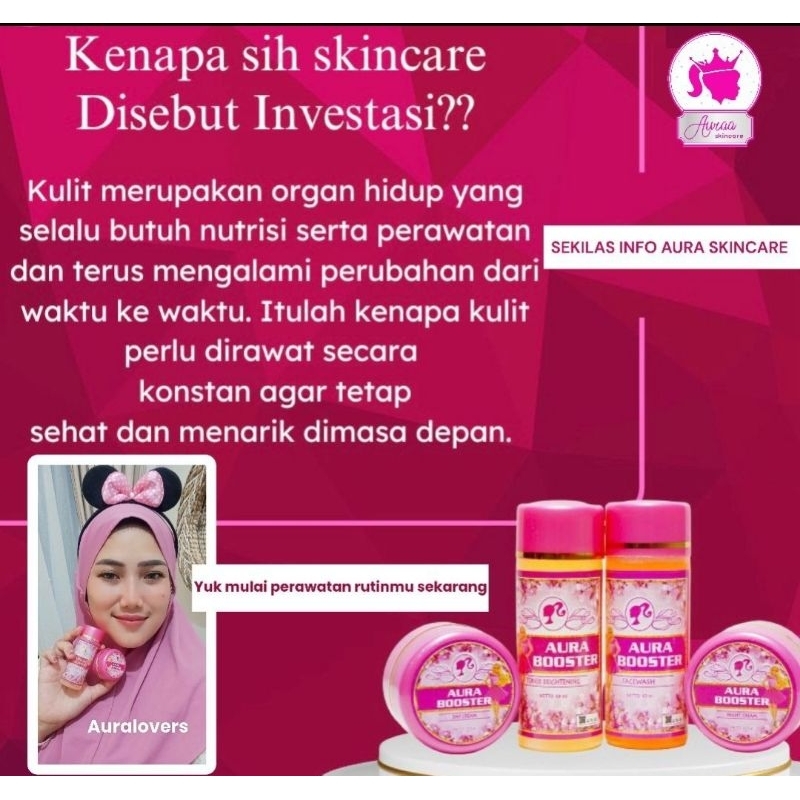 Aura Paket Booster by Aura Skincare free Lipglaze waterproof