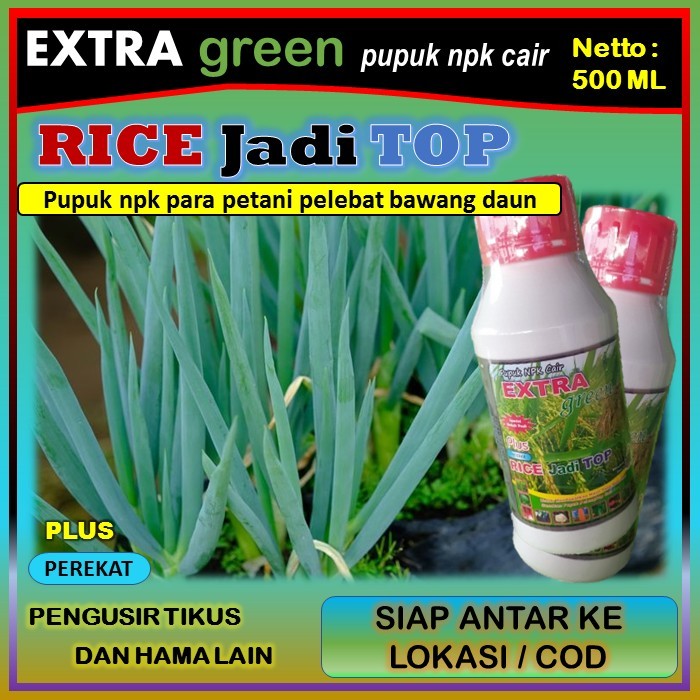 Pupuk para petani npk cair lengkap ( EKTRA GREEN RICE jadi TOP ) pupuk penyubur tanaman bawang daun 