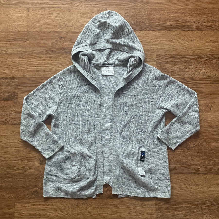 PRELOVED CARDIGAN ANAK COWOK ABU ZARA ORIGINAL KNITWEAR SIZE 7