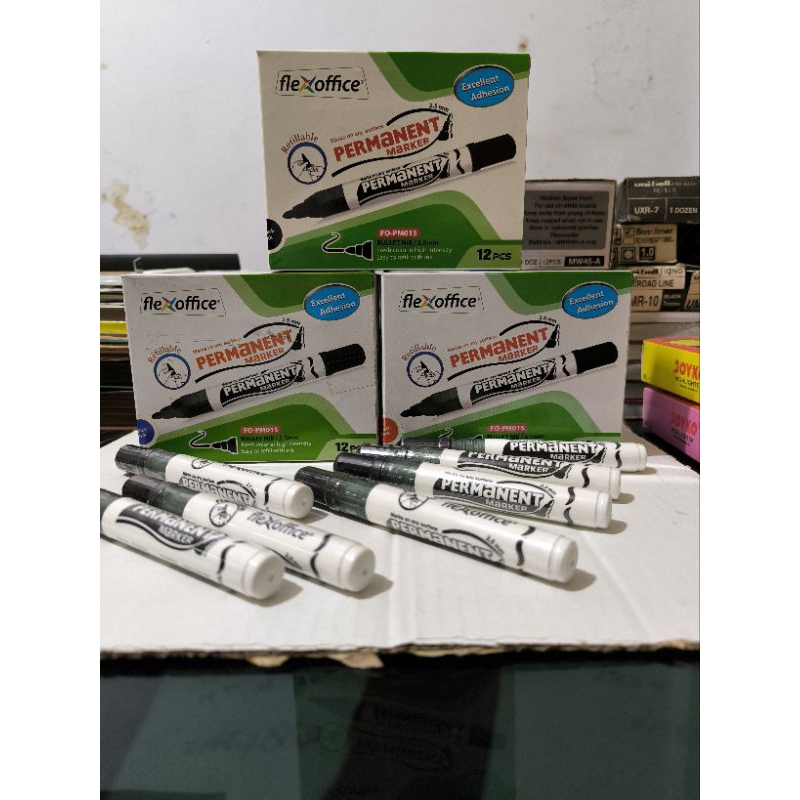 

Spidol Flexoffice permanet marker Black,Blue dan Red