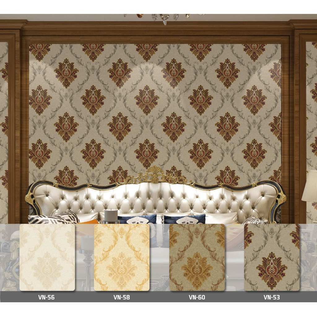Wallpaper Dinding Wallpaper Vinyl Motif Klasik Ukuran 53 cm X 10 m