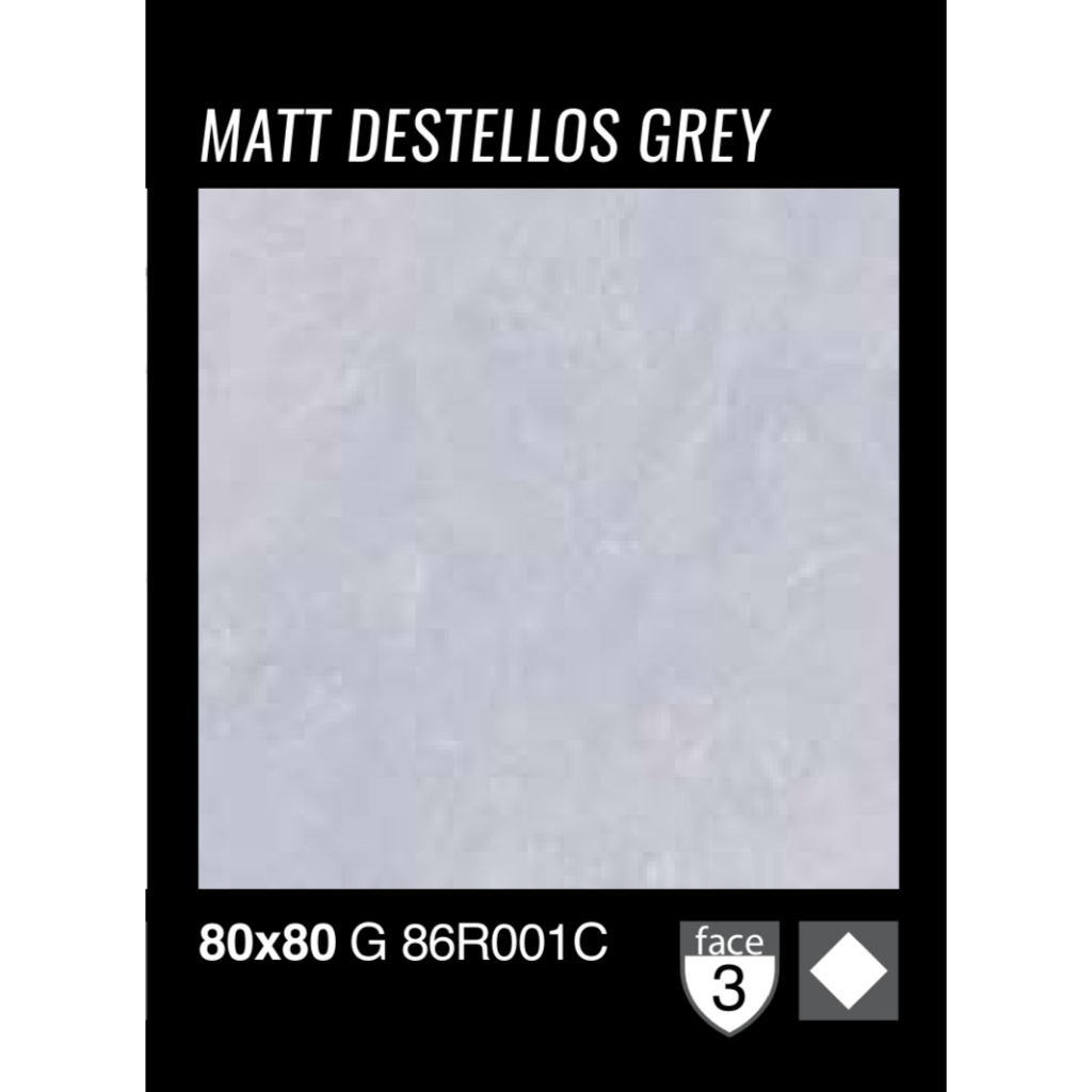 GRANIT GARUDA GLOSSY UKURAN 80X80 UNTUK LANTAI DAN DINDING MATT DESTELLOS GREY