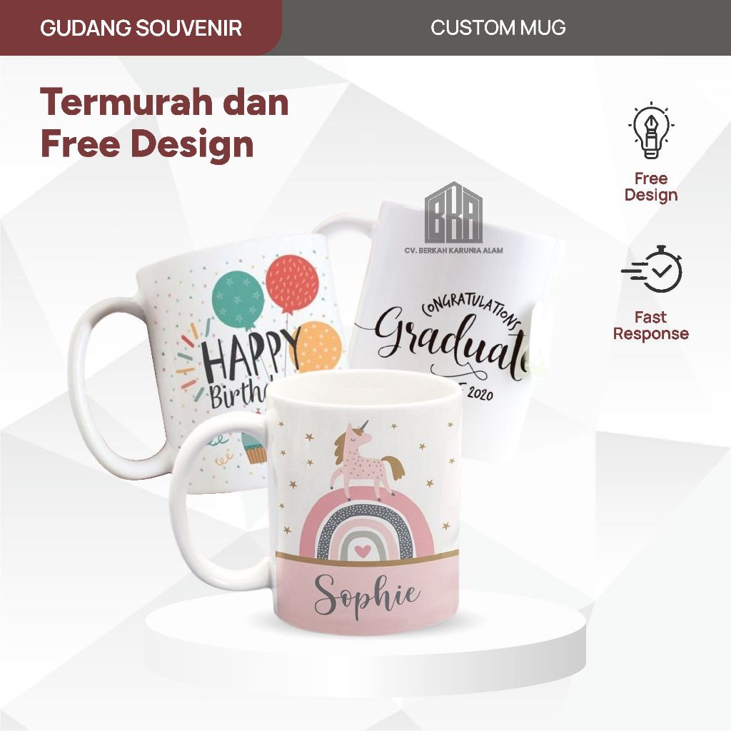 Custom Mug Souvenir Pernikahan Wisuda Perpisahan Ulang Tahun Terlaris Termurah By Grosir Souvenir Su