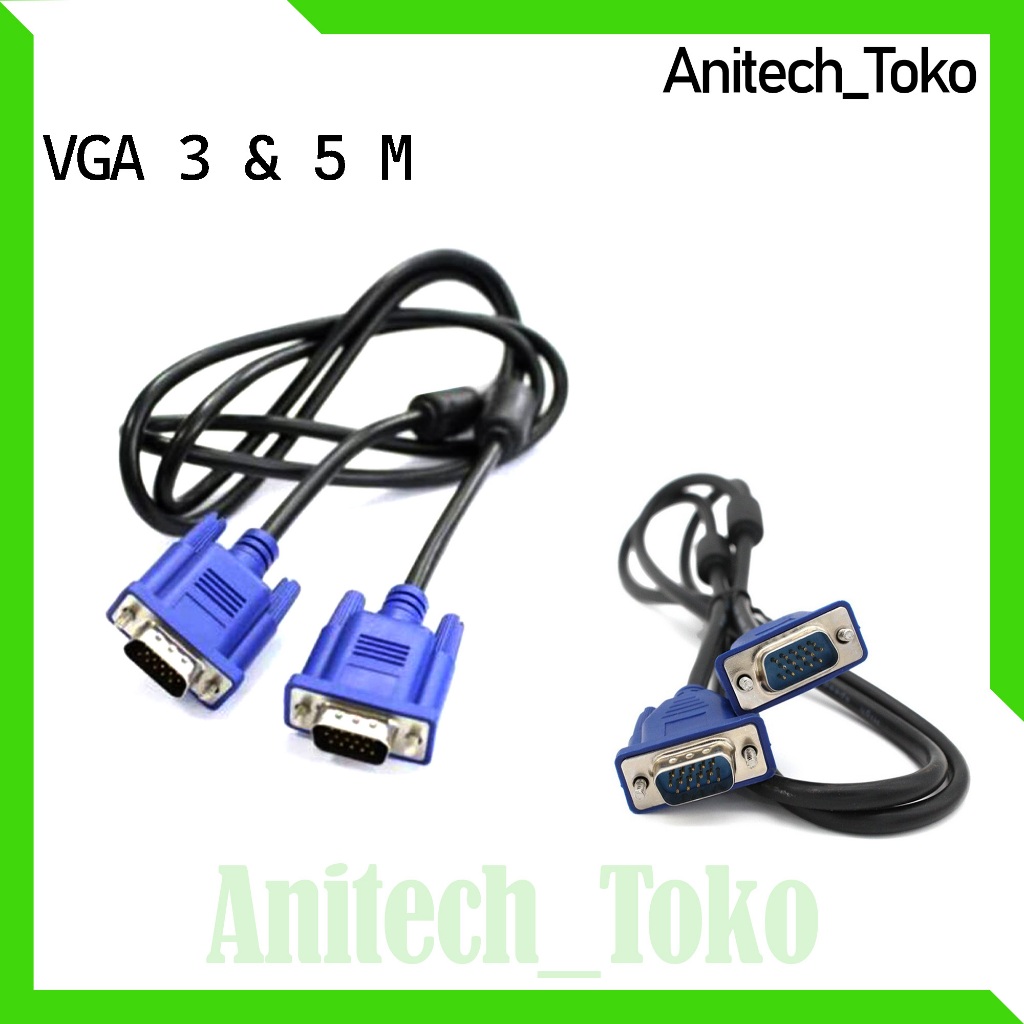 [anitech toko] [anitech_toko] KABEL VGA 3 meter dan 5 METER  | hdmi hitam 3M dan 5m | hdmi to VGA 3M