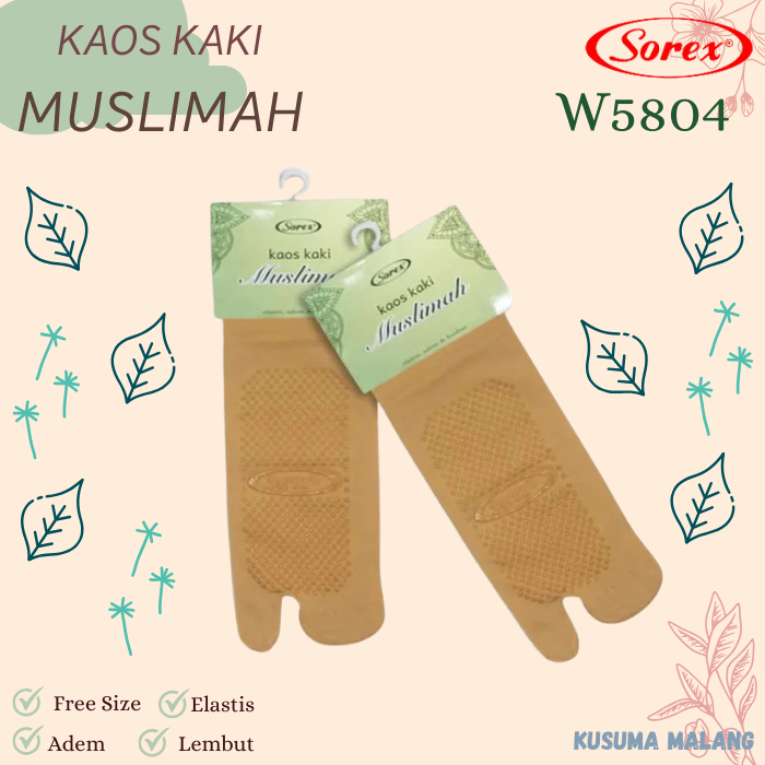Sorex W5804 | Kaos Kaki Pendek Jempol Wanita Muslimah / woman socks COD Kusuma Malang