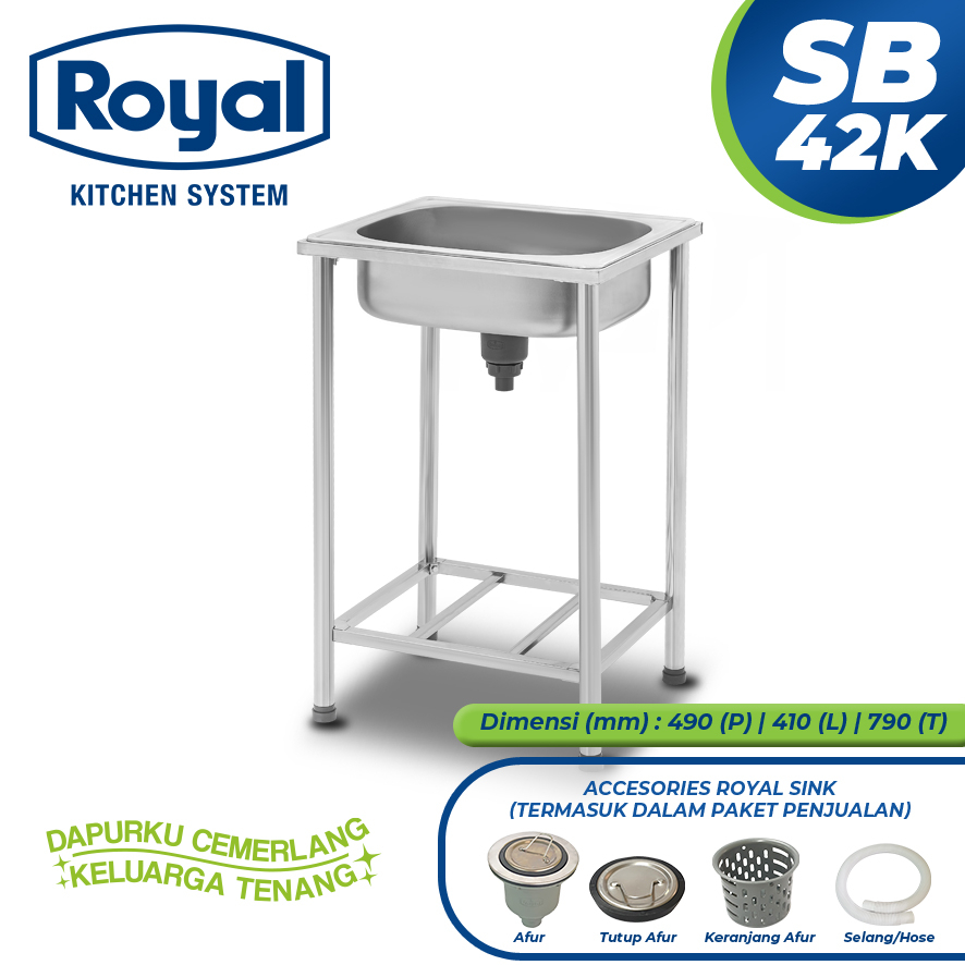 Royal Kitchen Sink SB 42 K Wastafel Dapur Bak Cuci Piring Wastafel Cuci Tangan SB 42K