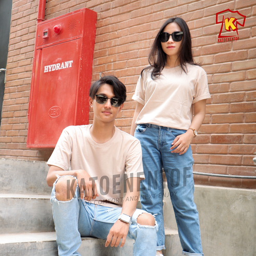 kaos polos coklat coton 30s / Coklat susu / bygie O neck /pria wanita