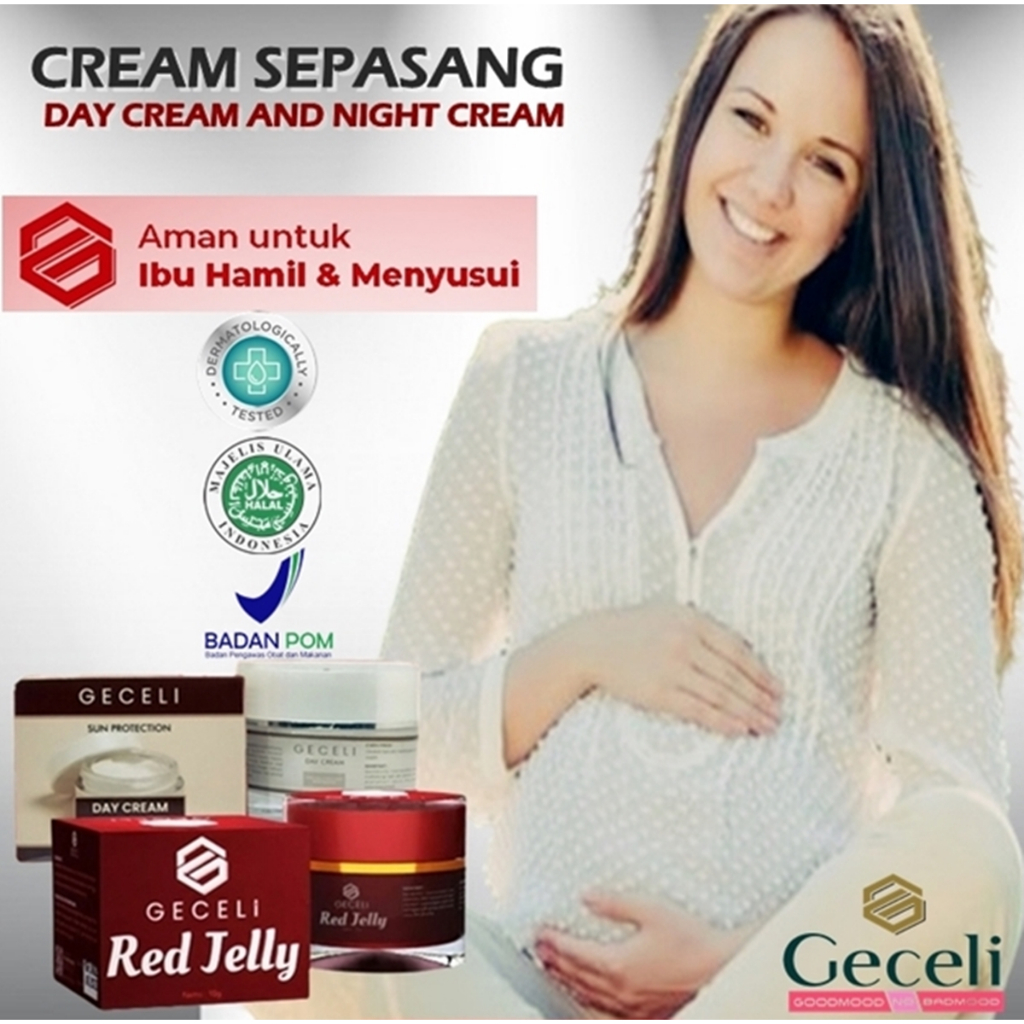 BEDAK SIANG DAN MALAM GECELI DAY CREAM + NIGHT CREAM GECELI RED JELLY - CREAM SIANG MALAM GECELI - K