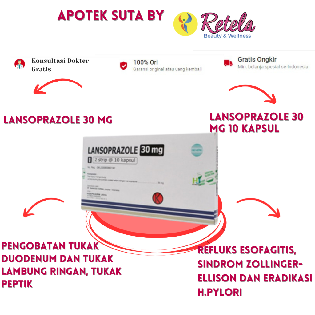 Lansoprazole 30 mg 10 Kapsul