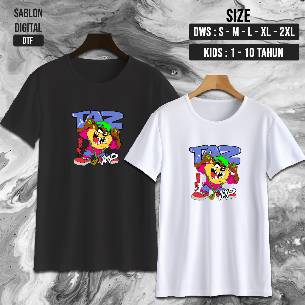 NW0269 Kaos TAZ MANIA / Kaos KARTUN TAZ MANIA / kaos TAZ MANIA FAMILY / Baju Kaos Oblong / Baju Anak