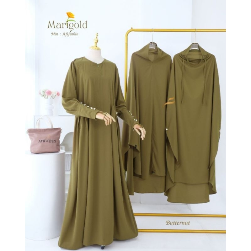 Set Np Marigold By Afifathin | Set Gamis Premium | Set Gamis Viral