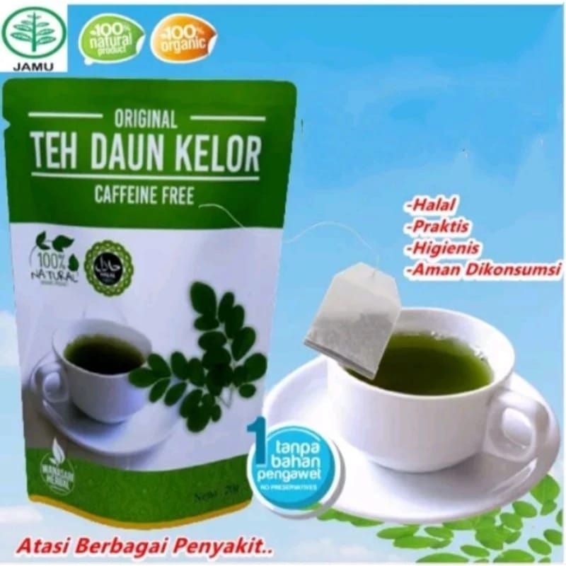 

Teh daun kelor teh herbal alami original 100% premium