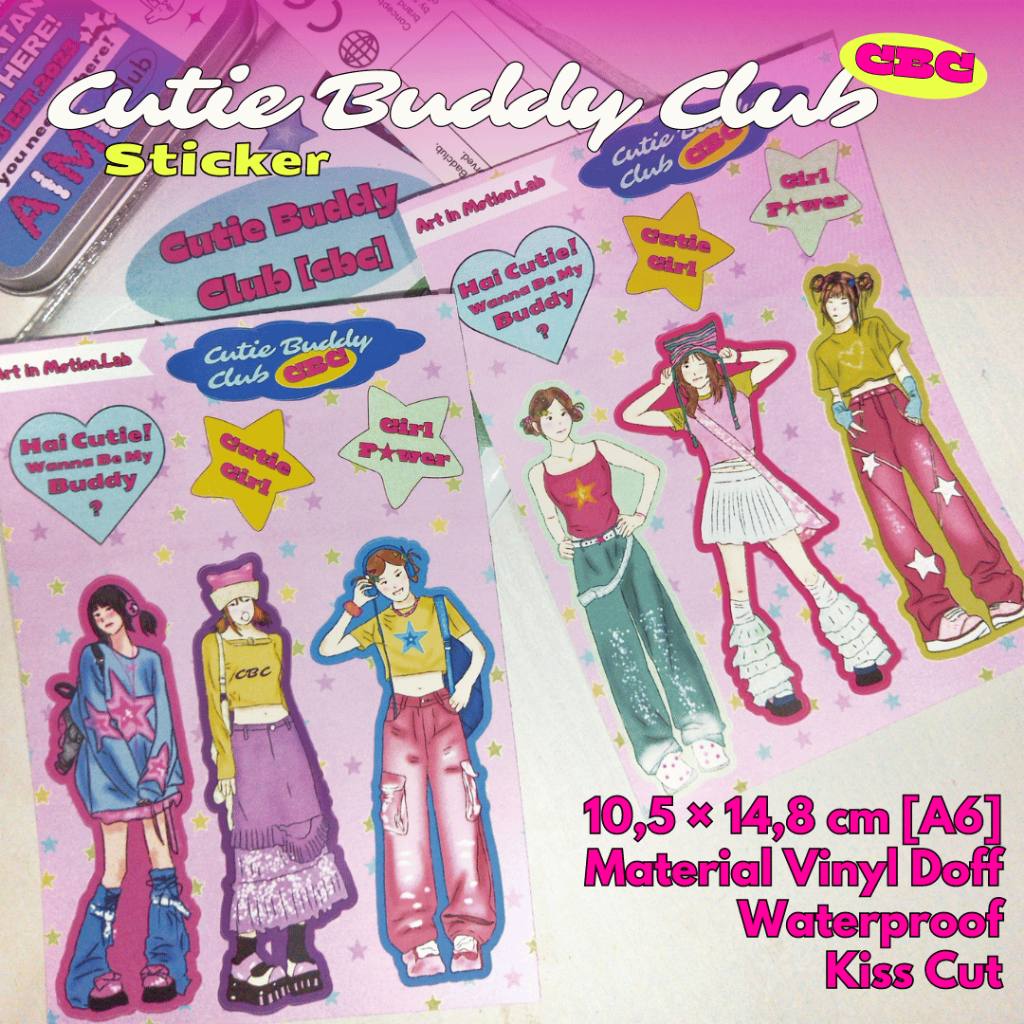 

Cutie Buddy Club Sticker [CBC] | A6 | Kiss Cut | Artinmotion.lab