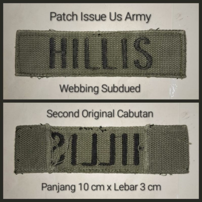 Patch Tab Name Tape Issue Us Army Second Original Cabutan OG 107 507 not Repro Fashion Bordir