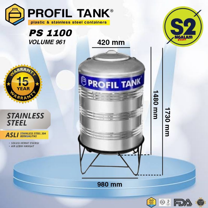 Tandon Air /Toren Air /Tangki Air - PROFIL TANK STAINLESS PS 1100 (Invoice)
