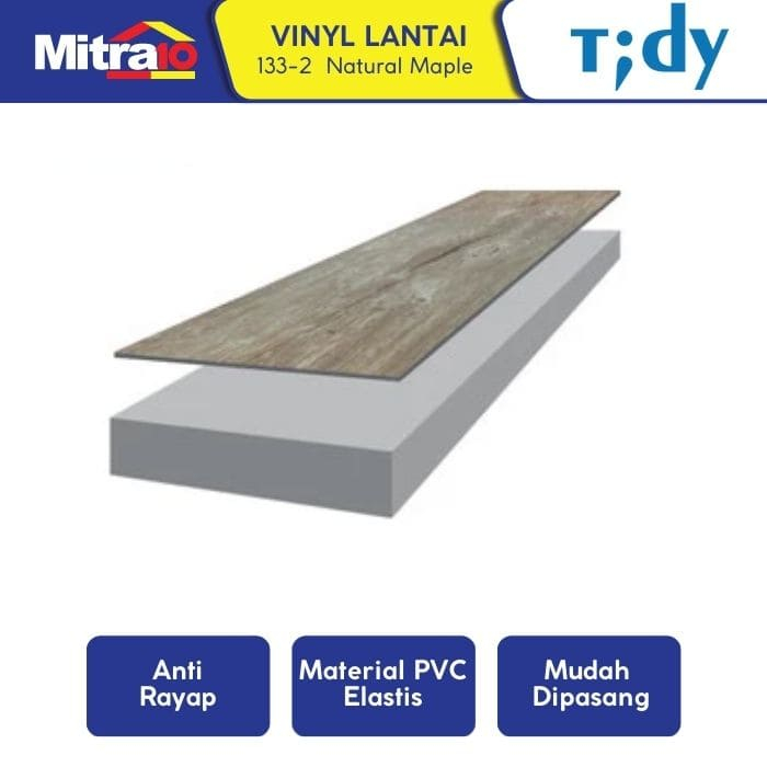 Vinyl Lantai Motif Kayu Tidy 133-2 Natural Maple 90x15cm