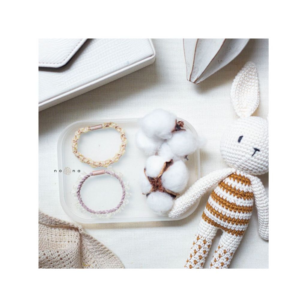 yumi | ikat rambut kepang karet rambut aksesoris rambut warna pastel korea