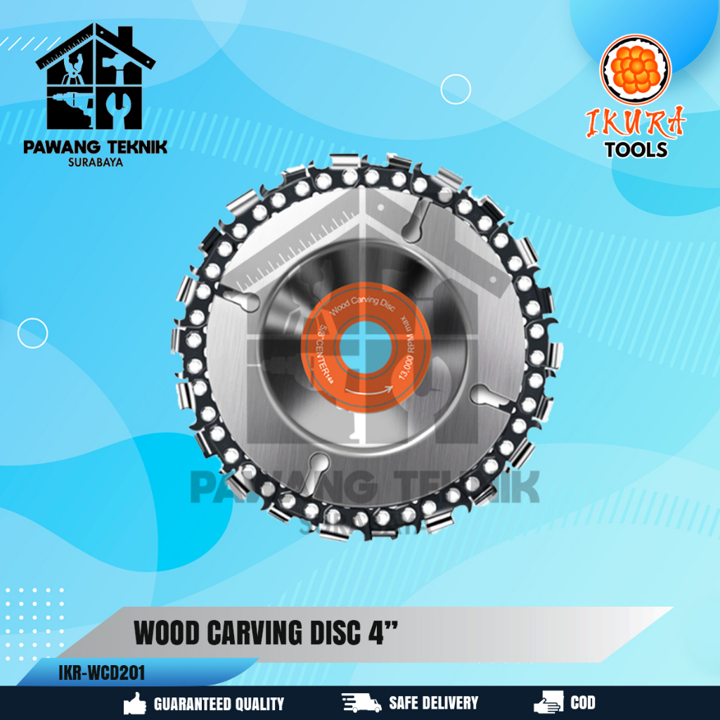 Ikura Tools Wood Carving Disc 4 Inch Mata 22T Mata Gergaji Gerinda Potong Chainsaw 4" 22T - Mata Ger