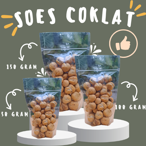 

[KEMASAN POUCH] Soes Cokelat Lumer 50 gram - 150 gram Termurah Terenak