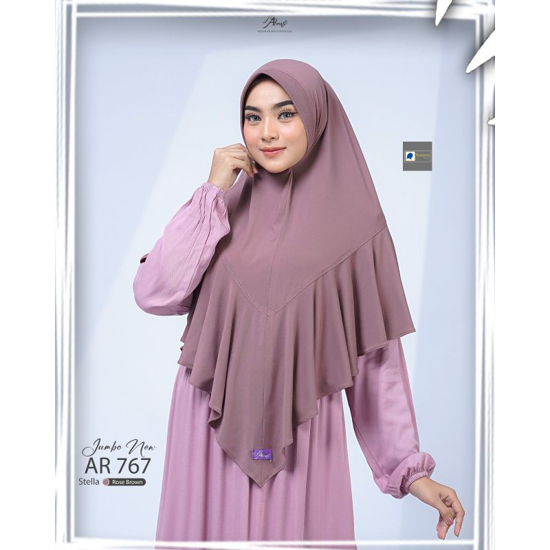 Hijab Instan ARRAFI AR 767 Jumbo New Syari Stella Premium Polos Pet Antem