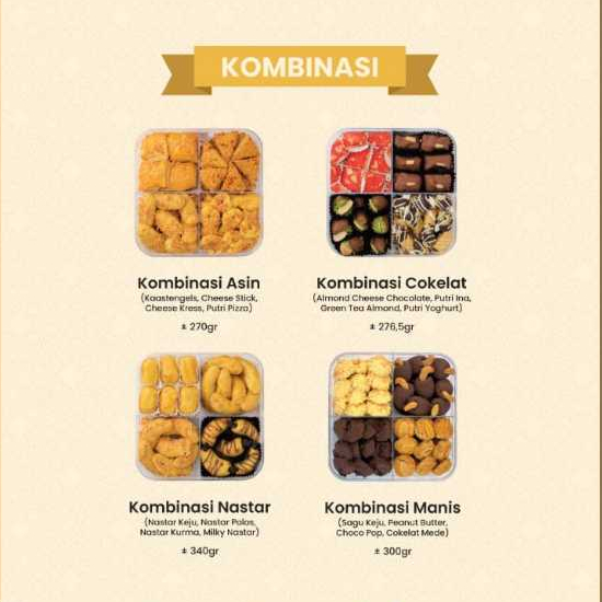 

KOMBINASI 4 RASA - Ina Cookies, FREE Bubble Wrap/Dus, Kue Kering Ramadhan/Idul Fitri/Lebaran/Handmade Enak, Halal, Murah