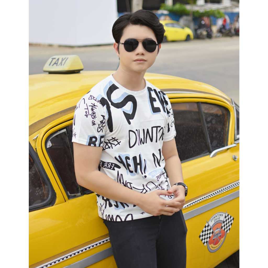 KAOS PRIA PUTIH DISTRO MOTIF DEPAN BELAKANG BAHAN TEBAL/KAOS PUTIH PRIA KEREN/KAOS GRATIS KALUNG/BAJ