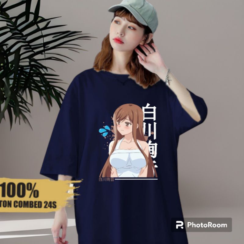 Kaos OverSize Wanita / Anime Overflow  Shirakawa Ayane Kaos Pria Wanita