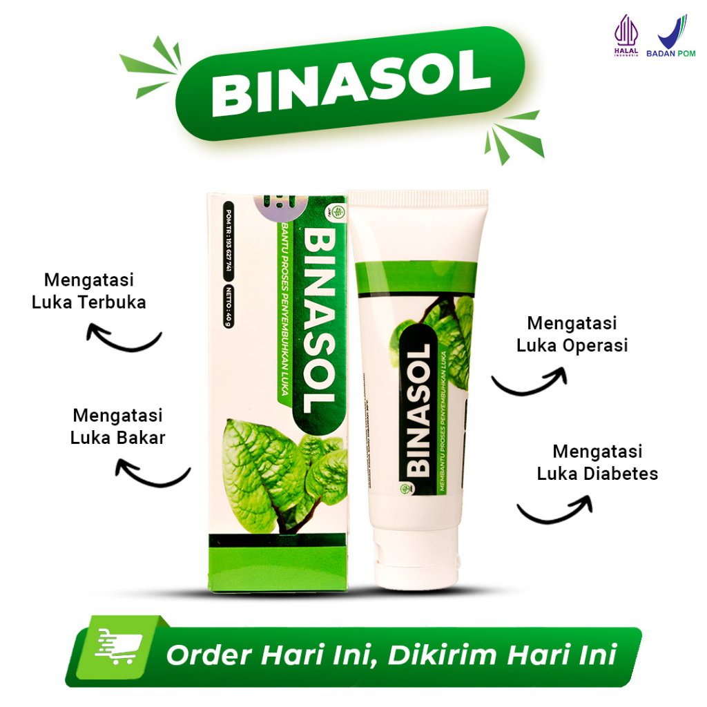 Binasol Original Asli Obat Penghilang Bekas Luka Sesar, Jerawat, Diabetes, Gatal Eksim, Luka Bakar d