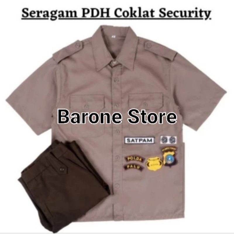 Baju Seragam Satpam / Security Coklat PDH Murah Berkualitas