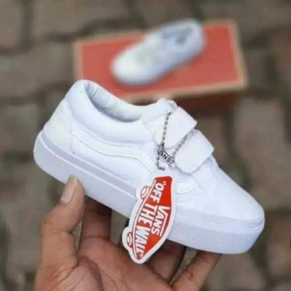 big sale sepatu vans1 anak/sepatu baby motif prepet full white/sepatu sneakers anak sepatu perekat t