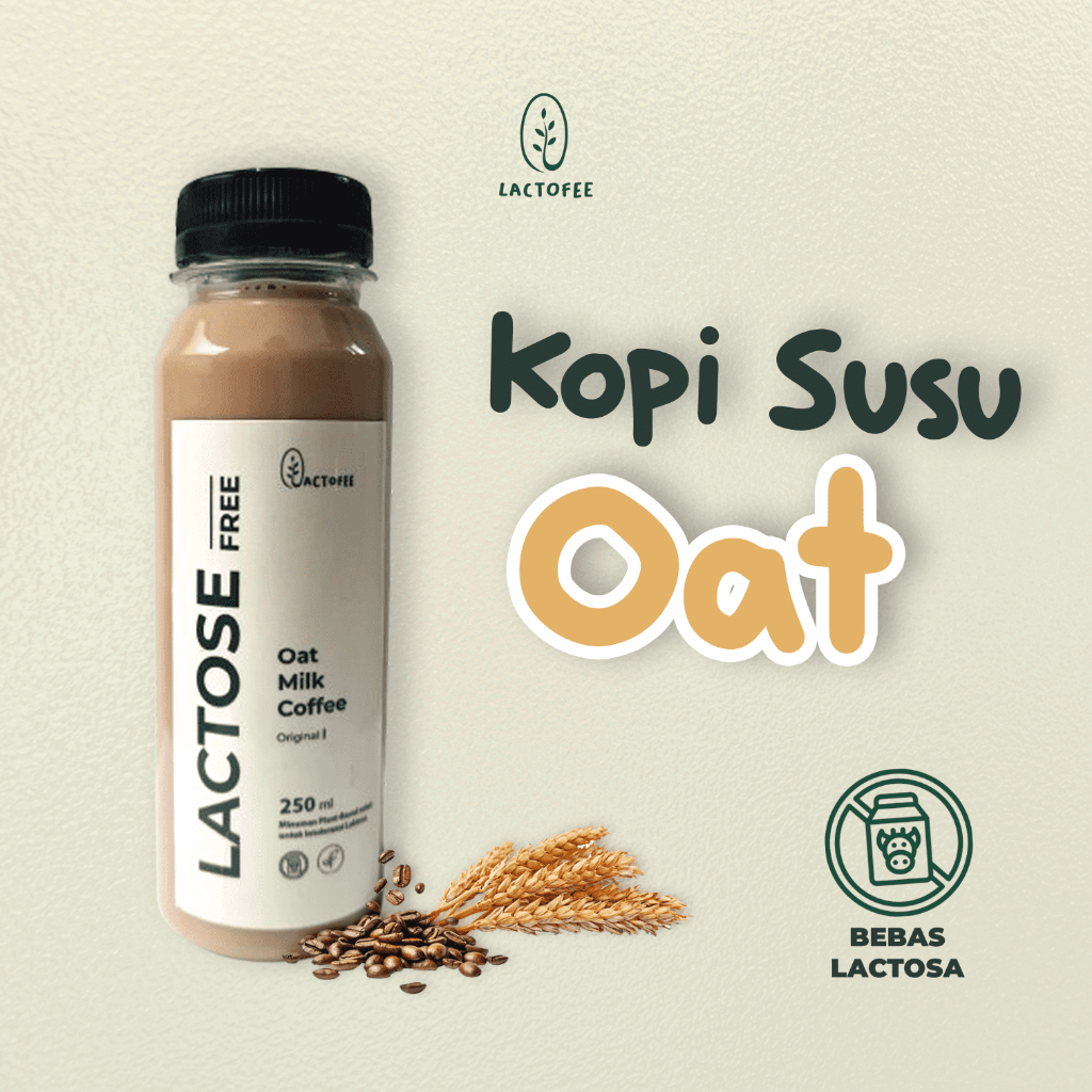 

Lactofee - Kopi Susu Oats Siap Minum Berbahan Dasar Oatmilk Vegan Bebas Laktosa Cocok Untuk Diet Dairy Free