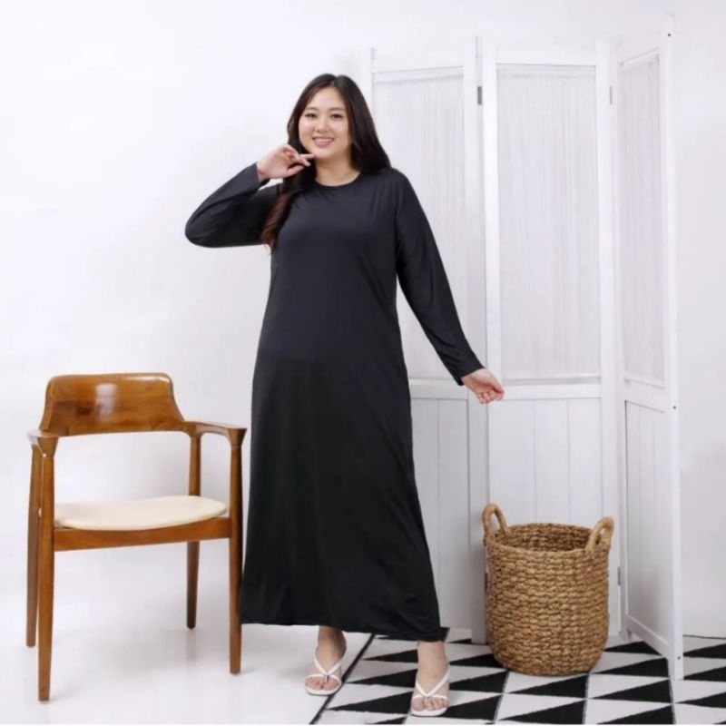 Inner Gamis Jumbo Lengan Panjang Jersey Premium
