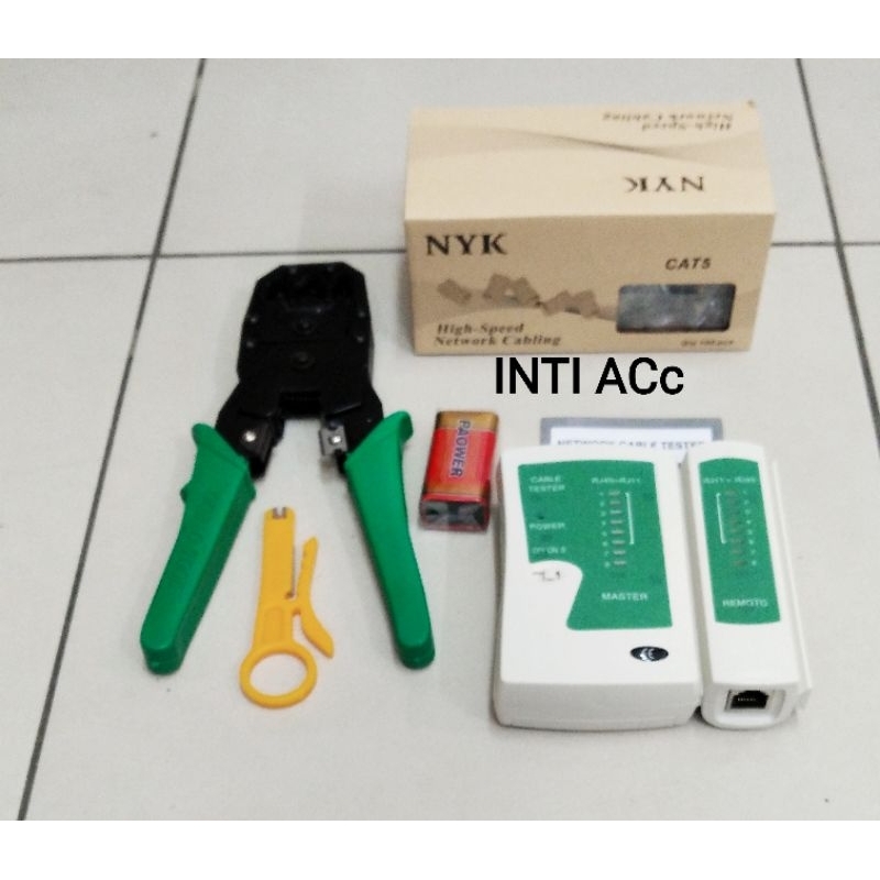Paket 3 in 1 Tang Crimping Tool  Rj45 LAN Tester  Rj45 Rj11 dan Konektor Rj45 CAT5
