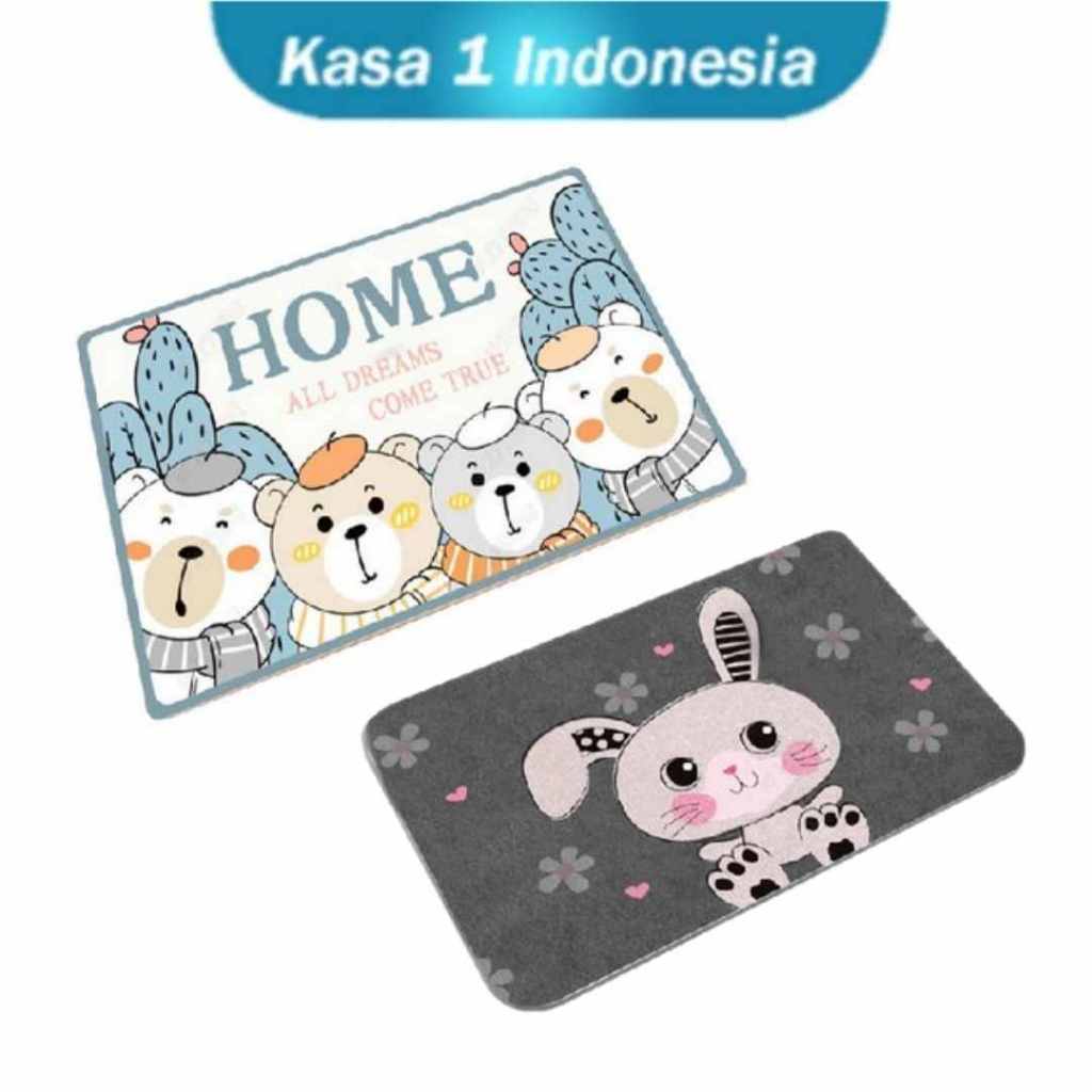 Keset Kaki Kamar Tidur Motif Karakter / Bunga Import Murah