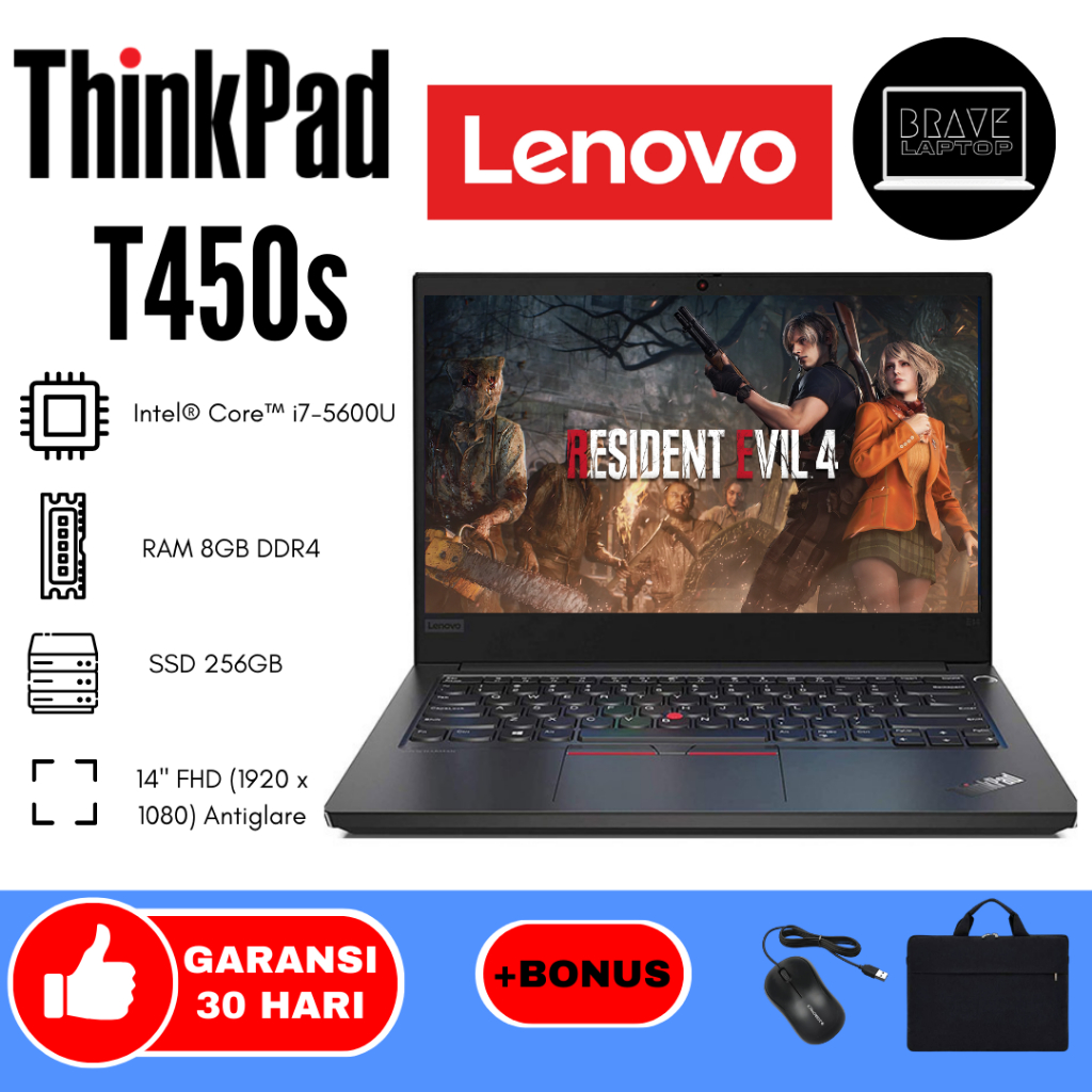 LAPTOP LENOVO THINKPAD T450 T450s CORE i5 i7 MULUS MURAH DAN BERGARANSI
